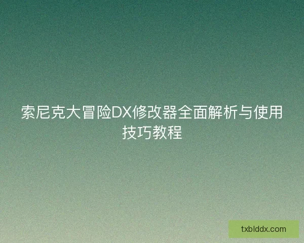 索尼克大冒险DX修改器全面解析与使用技巧教程 索尼克大冒险DX修改器全面解析与使用技巧教程