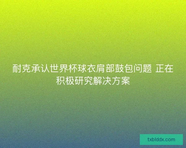 耐克承认世界杯球衣肩部鼓包问题 正在积极研究解决方案