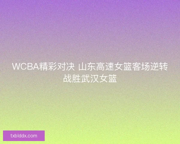 WCBA精彩对决 山东高速女篮客场逆转战胜武汉女篮 WCBA精彩对决 山东高速女篮客场逆转战胜武汉女篮